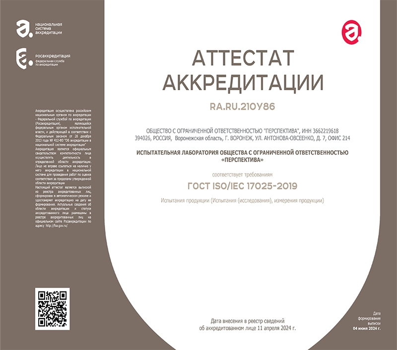 Аттестат аккредитации